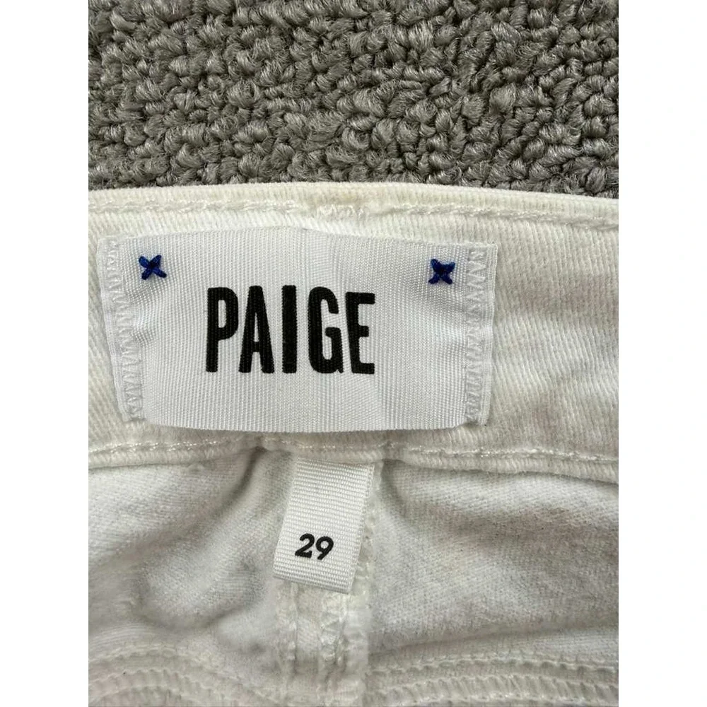 PAIGE Indio Zip‎ Jeans Women 29 Optic White High-Rise Ultra Skinny Fit Stretch